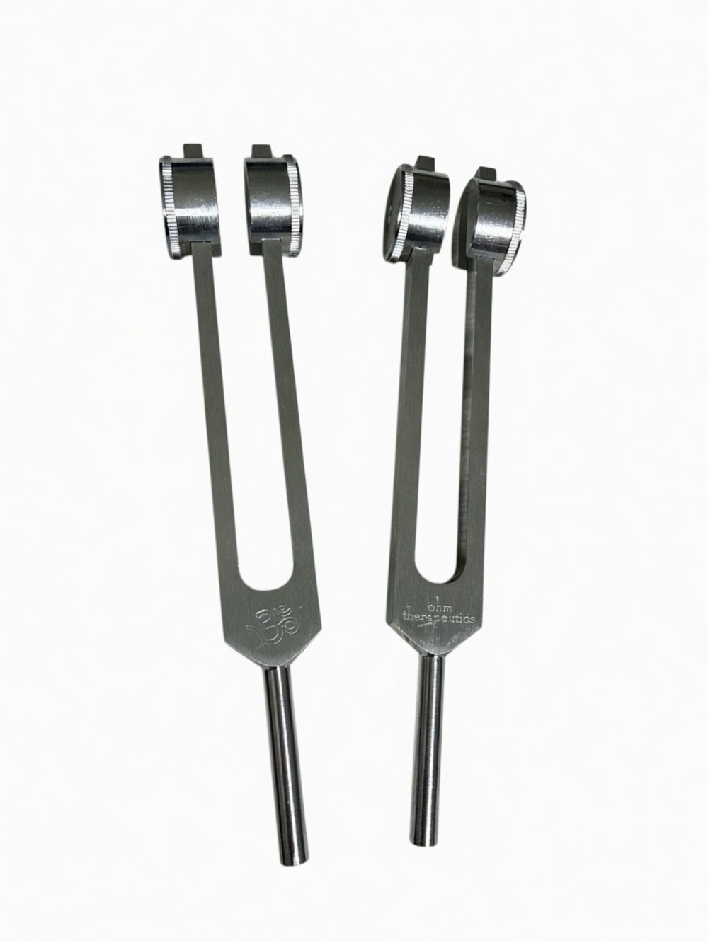 Ohm therapeutics Set of Two Mid-Ohm Silver Metal Tuning Forks – Pair 136.1 Hz